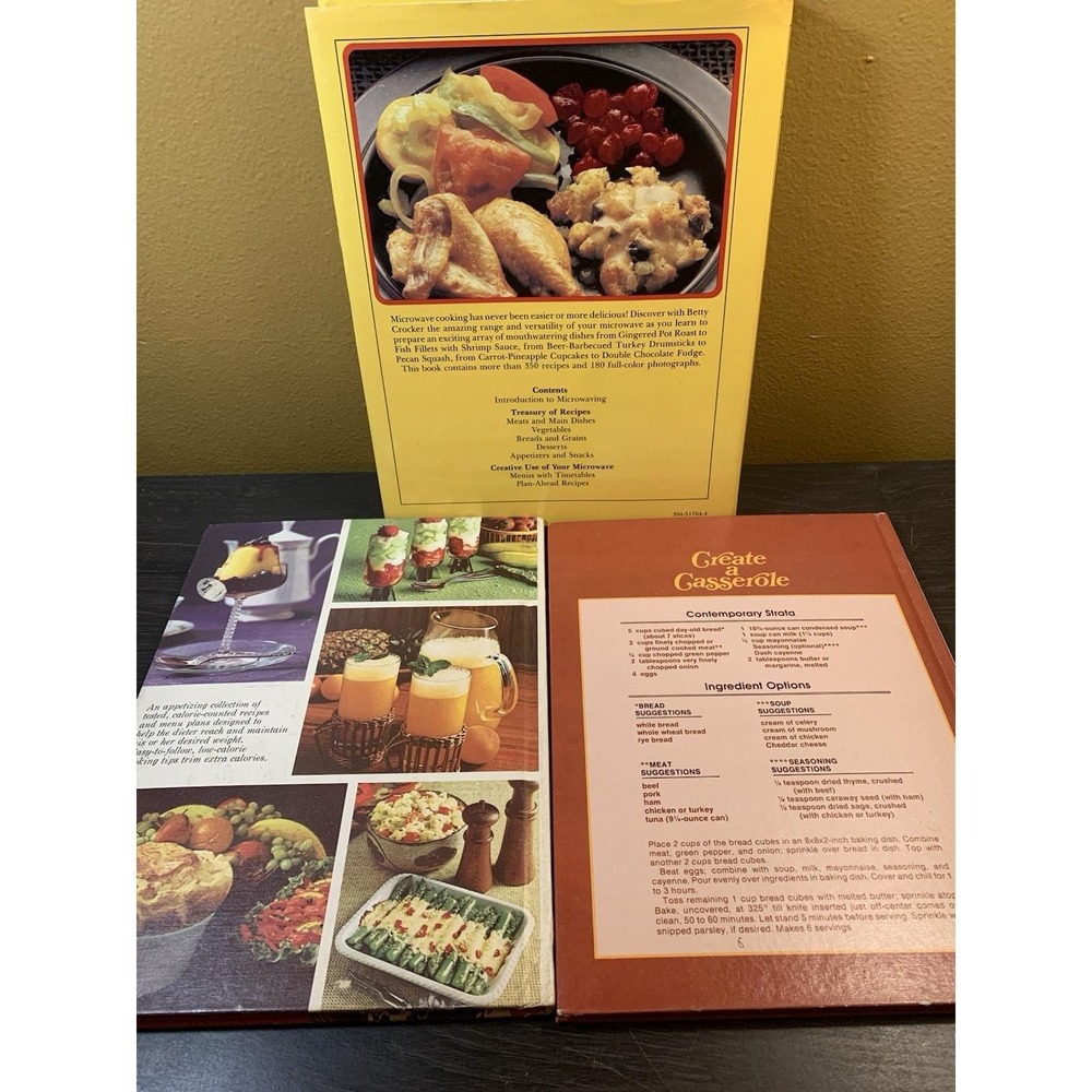 Vintage Cookbook Lot Better Homes and Gardens Betty Crocker Casserole Microwave - Picture 2 of 5